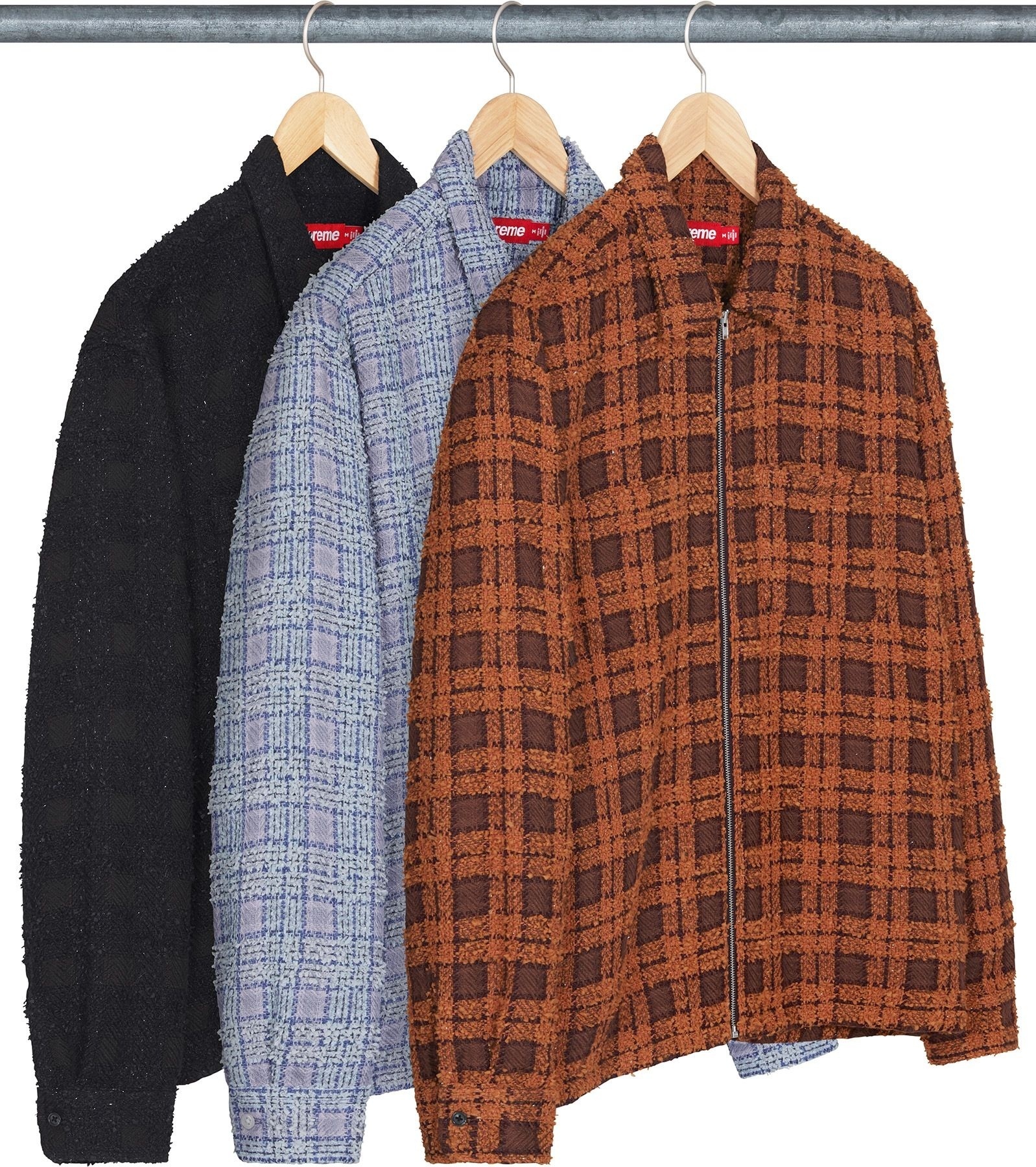 Bouclé Zip Up Shirt